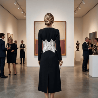 Lace Waist Tailored Longline Coat - Diva Melody