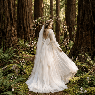 Lantern Sleeve Tulle Bridal Gown - Diva Melody
