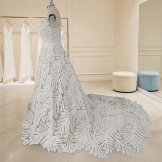Large Leaf Sweetheart A-Line Wedding Dress - Diva Melody