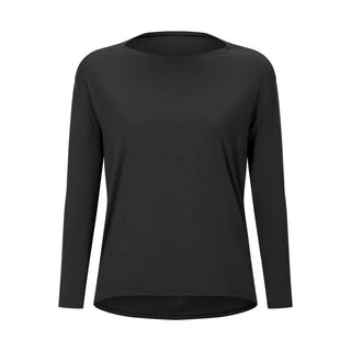 Leisure Oversize Plain Long Sleeve Yoga Gym Shirt Workout Activewear - Diva Melody