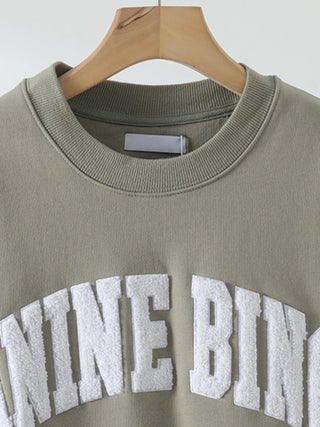 Letter Flocking Green Spring Autumn Vintage Sweatshirts Tops - Diva Melody