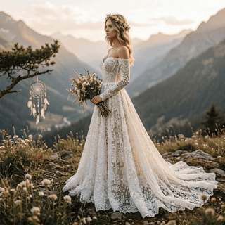 Long Sleeve A-Line Bridal Gown - Diva Melody