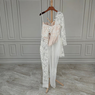 Long Sleeve Lace Bridal Jumpsuit - Diva Melody