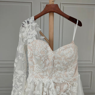 Long Sleeve Lace Bridal Jumpsuit - Diva Melody