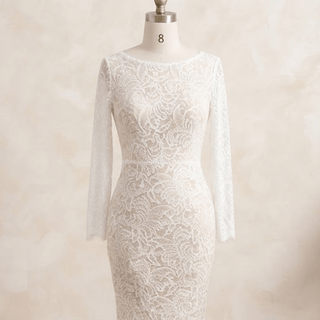 Long Sleeve Mermaid Lace Wedding Dress - Diva Melody