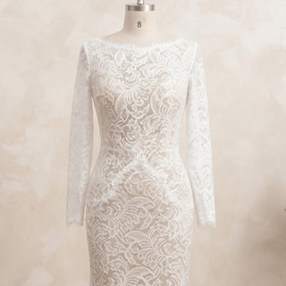 Long Sleeve Mermaid Lace Wedding Dress - Diva Melody