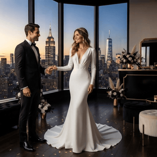 Long Sleeve Mermaid Wedding Dress - Diva Melody