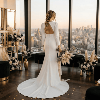 Long Sleeve Mermaid Wedding Dress - Diva Melody