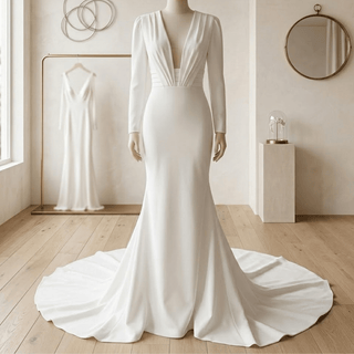 Long Sleeve Mermaid Wedding Dress - Diva Melody
