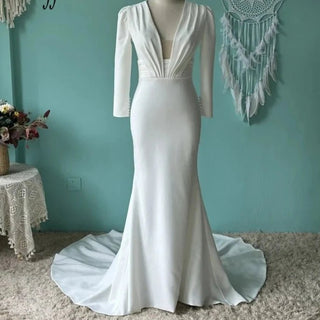 Long Sleeve Mermaid Wedding Dress - Diva Melody