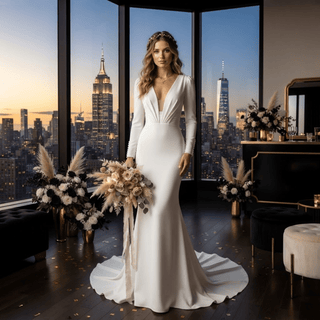 Long Sleeve Mermaid Wedding Dress - Diva Melody