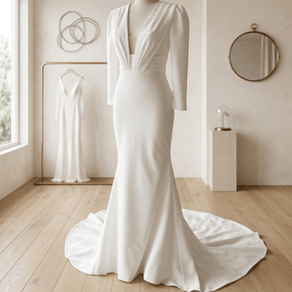 Long Sleeve Mermaid Wedding Dress - Diva Melody