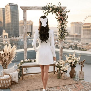 Long Sleeve Mini Bridal Dress - Diva Melody