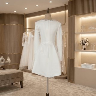 Long Sleeve Mini Bridal Dress - Diva Melody