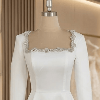Long Sleeve Mini Bridal Dress - Diva Melody