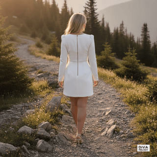 Long Sleeve Mini Bridal Dress - Diva Melody