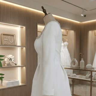 Long Sleeve Mini Bridal Dress - Diva Melody