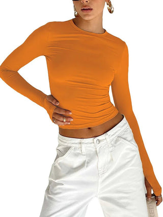 Long Sleeve Slim Fit Top with Thumb Holes - Diva Melody