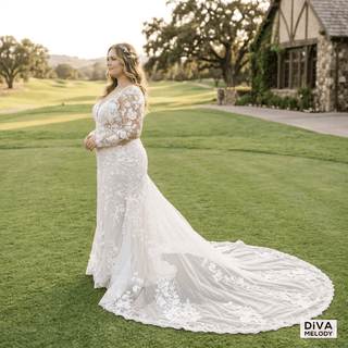 Long Sleeves Princess Wedding Dress - Diva Melody