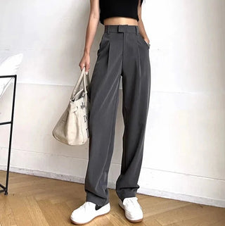 Loose Pockets Straight Trousers Casual Women Long Pants - Diva Melody