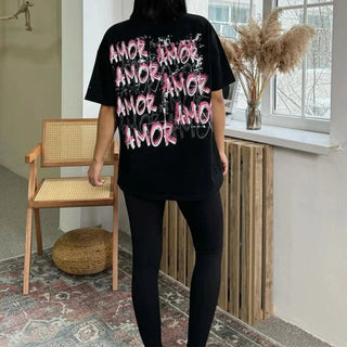 Loose Streetwear Hollow - Out Letter T-Shirt - Diva Melody