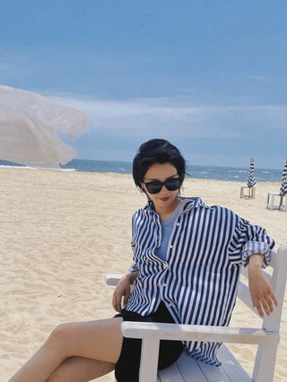 Loose Striped Fashion Shirt - Diva Melody