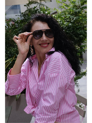 Loose Striped Fashion Shirt - Diva Melody