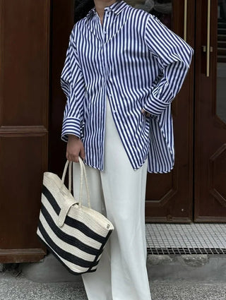 Loose Striped Fashion Shirt - Diva Melody