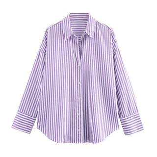 Loose Striped Fashion Shirt - Diva Melody