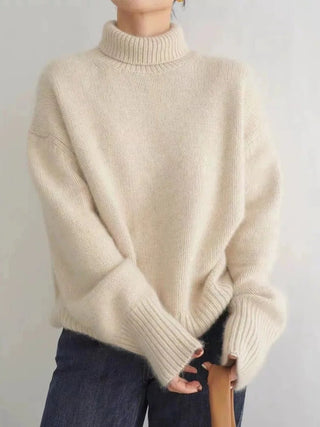 Loose Turtleneck Cashmere Sweater - Diva Melody