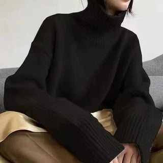 Loose Turtleneck Cashmere Sweater - Diva Melody