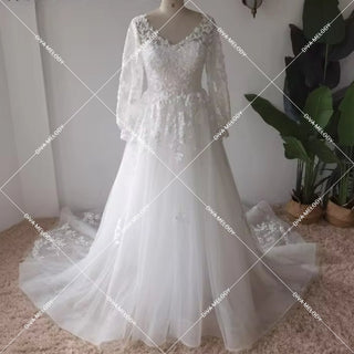 Luxury Lace A Line Wedding Dress - Diva Melody