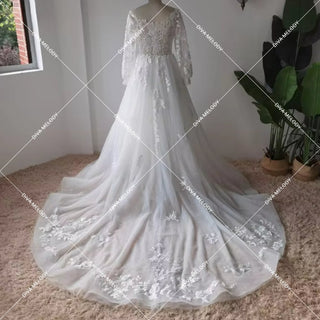 Luxury Lace A Line Wedding Dress - Diva Melody