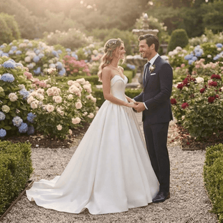 Luxury Two-Piece Basque Waist Wedding Dress - Diva Melody
