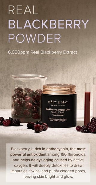 [Mary&May] Blackberry Complex Glow Wash off Pack 125g - Diva Melody
