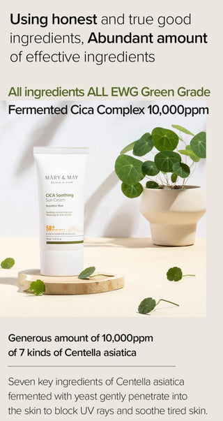 [Mary&May] CICA Soothing Sun Cream SPF50+ PA++++ - 50ml - Diva Melody
