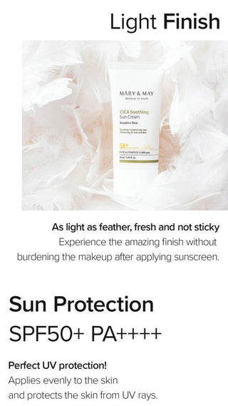[Mary&May] CICA Soothing Sun Cream SPF50+ PA++++ - 50ml - Diva Melody