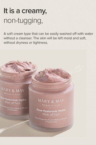 [Mary&May] Rose Hyaluronic Hydra Wash Off Pack 125g - Diva Melody
