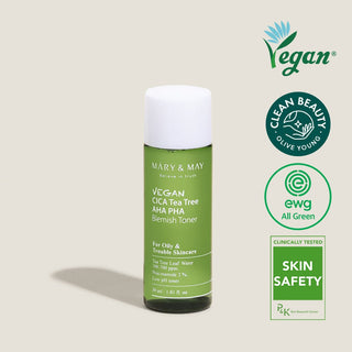 [Mary&May] Vegan CICA Tea Tree AHA PHA Blemish Toner - 30ml [Miniature] - Diva Melody