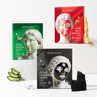 [Mary&May] Vegan Collagen Charcoal PDRN Mask (30g x4) - Diva Melody