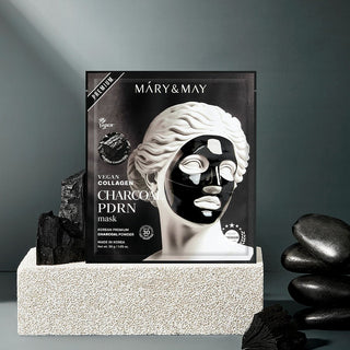 [Mary&May] Vegan Collagen Charcoal PDRN Mask (30g x4) - Diva Melody