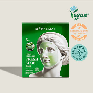 [Mary&May] Vegan Collagen Fresh Aloe Mask (30g x4) - Diva Melody