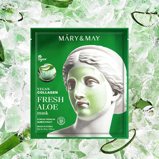 [Mary&May] Vegan Collagen Fresh Aloe Mask (30g x4) - Diva Melody