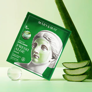 [Mary&May] Vegan Collagen Fresh Aloe Mask (30g x4) - Diva Melody