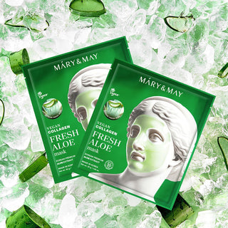 [Mary&May] Vegan Collagen Fresh Aloe Mask (30g x4) - Diva Melody