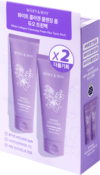 [Mary&May] White Collagen Cleansing Foam Duo Twin Pack (150ml x2) - Diva Melody