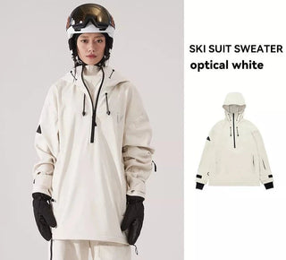 Men Women Solid Color Ski Jacket Ski Pants Windproof Hoodie Waterproof Snowboard - Diva Melody