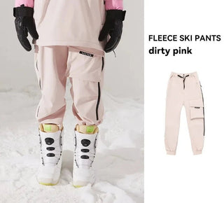 Men Women Solid Color Ski Jacket Ski Pants Windproof Hoodie Waterproof Snowboard - Diva Melody