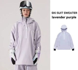 Men Women Solid Color Ski Jacket Ski Pants Windproof Hoodie Waterproof Snowboard - Diva Melody