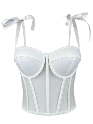 Mesh Corset Halter Crop Top - Diva Melody